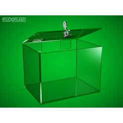 Acrylic moneybox, 250x200x200 mm