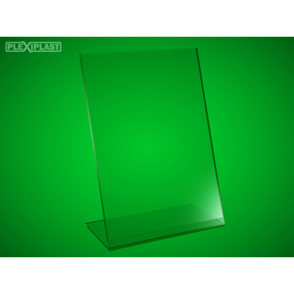 Plexisklový stojánek "L" A4 na výšku (5 ks)