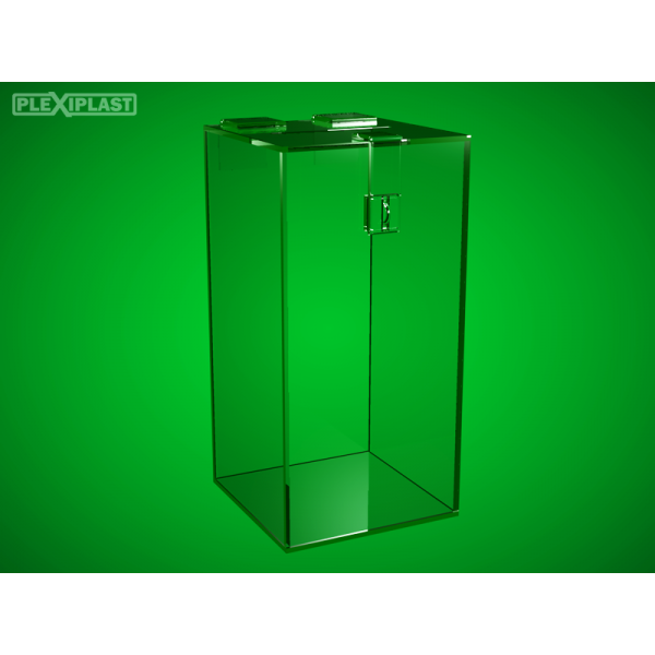 Money box - clear, 150 x 150 x 250 mm