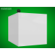 Glossy white moneybox, 200x200x200mm