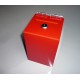 Red money box, size 100 x 100 x 150 mm