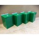 Green money box, dimensions 100 x 100 x 150 mm