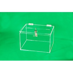 Plexisklová kasička - žlutá, transparentní