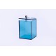 Modrá transparentní pokladnička 120x120x170 mm
