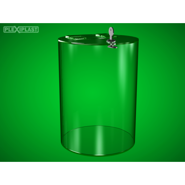 Kasička čirá o průměru 150 mm, výšce 300 mm 