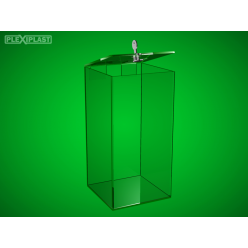 Money box - clear high, 150 x 150 x 400 mm