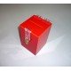 Červená kasička, rozměr 100 x 100 x 150 mm